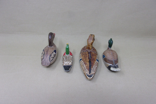 4 Miniature Wooden Decoys (#4877)