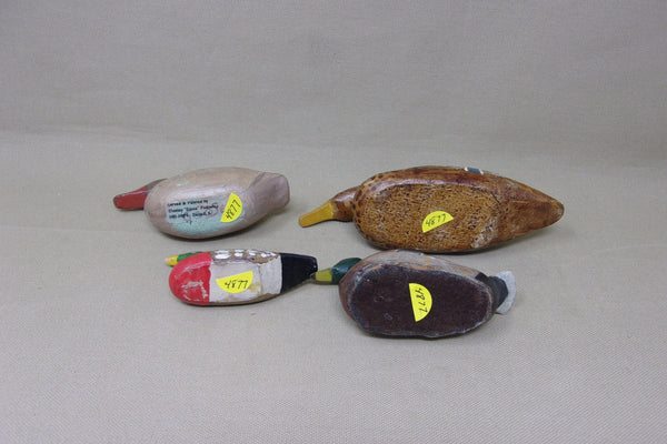 4 Miniature Wooden Decoys (#4877)