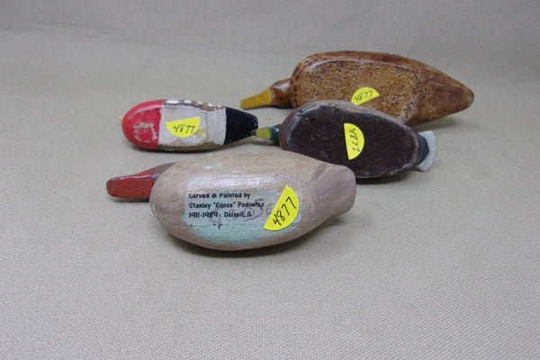4 Miniature Wooden Decoys (#4877)