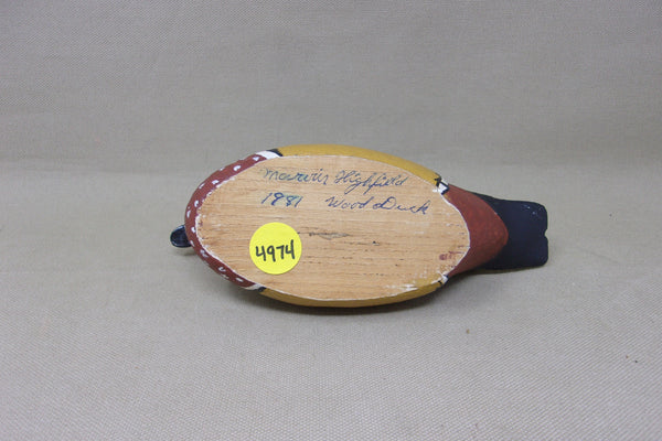 Marvin Highfield Wood Duck, Quarter Size (#4974)