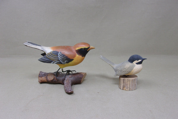 2- Hand-carved Songbirds (#4981)