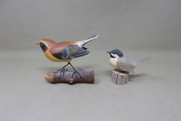2- Hand-carved Songbirds (#4981)