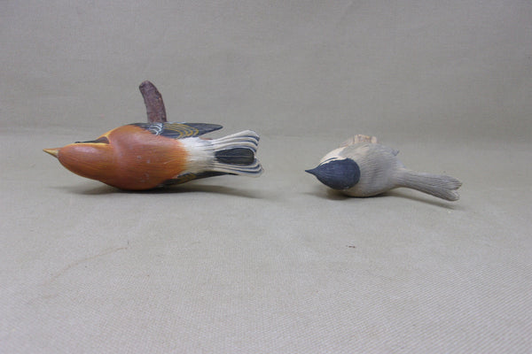 2- Hand-carved Songbirds (#4981)