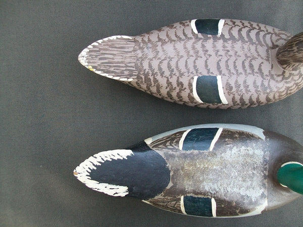Charles Schoenheider Jr. pair of working Mallards.  Original Paint