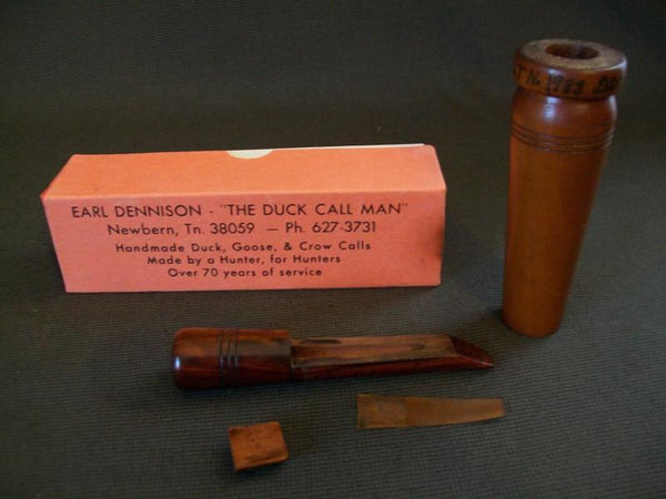 Earl Dennison Duck Call in box with paperwork