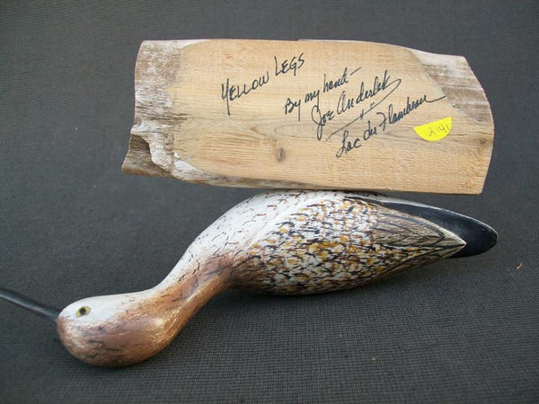 Anderlik Yellow Legs on driftwood stand