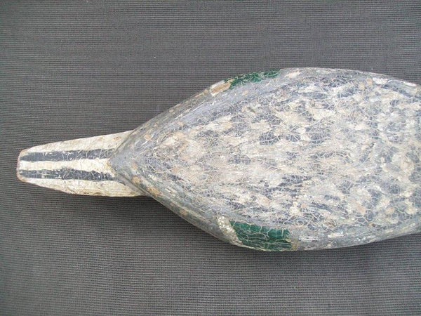Very old Illinois River High Head Pintail, original and hunter repaint with weight and rigging hook
