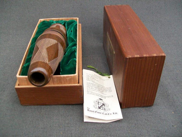 Royal Checkered Duck Call in Wooden Display Case with Original Paperwork.