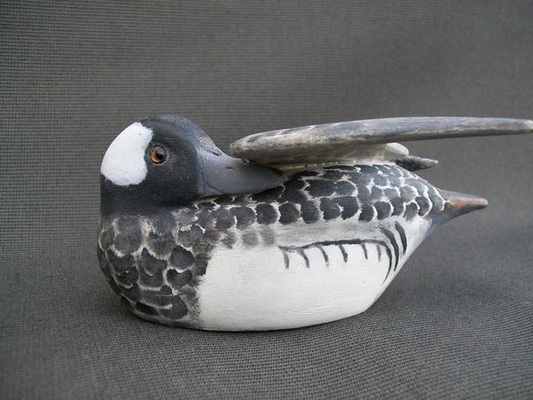 1/3 size Destri Bufflehead raised wing, signed and stamped