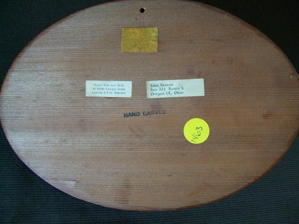 Pair of Handcarved Wooden Mallard Heads on Plaque by John Sharon