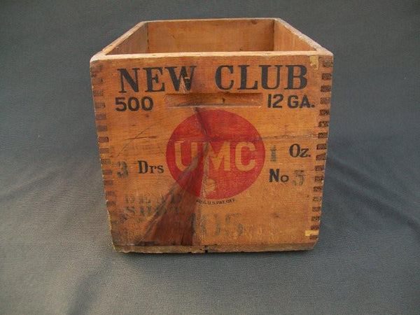 New Club 12GA Union Metallic Cartridge Co Ammo Wooden Dove tailed Crate