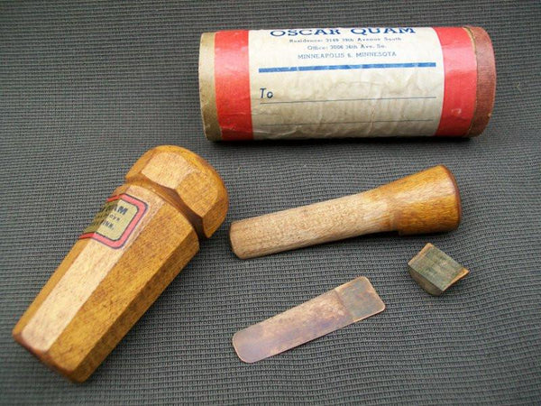 Oscar Quam Duck Call with original tube and paperwork
