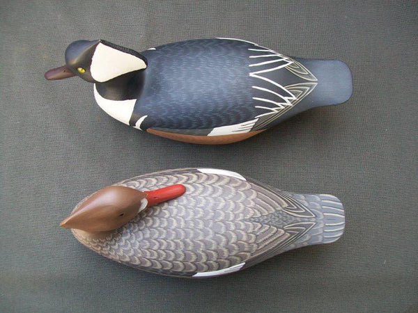 H V Shourds Hooded Mergansers Pair