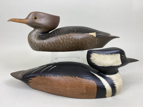Pair- Hooded Mergansers by Gene Everett, Stamped (#5305)