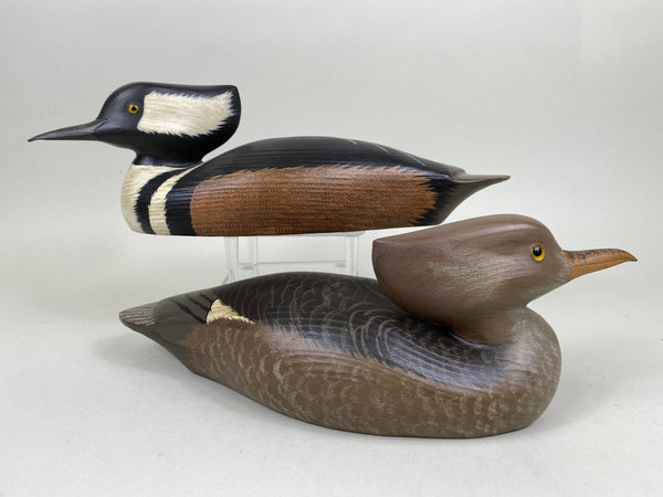 Pair- Hooded Mergansers by Gene Everett, Stamped (#5305)