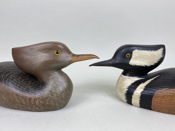 Pair- Hooded Mergansers by Gene Everett, Stamped (#5305)