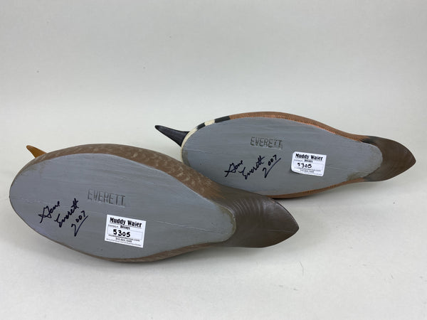Pair- Hooded Mergansers by Gene Everett, Stamped (#5305)