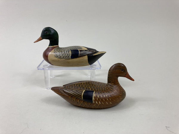 Pair Perdew Style Miniature Mallards by Bud Hinck (#5364)