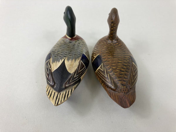Pair Perdew Style Miniature Mallards by Bud Hinck (#5364)