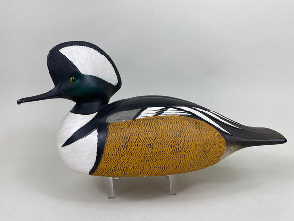 Robert Kerr Hooded Merganser All Original, Brand on Bottom (#5804)