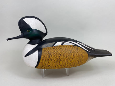 Robert Kerr Hooded Merganser All Original, Brand on Bottom (#5804)