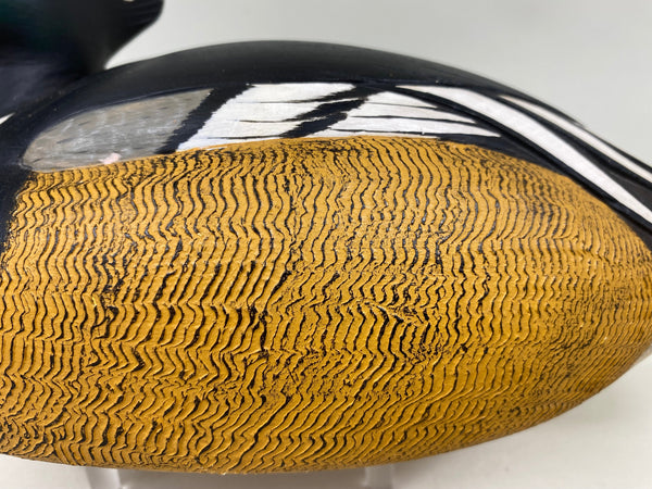 Robert Kerr Hooded Merganser All Original, Brand on Bottom (#5804)