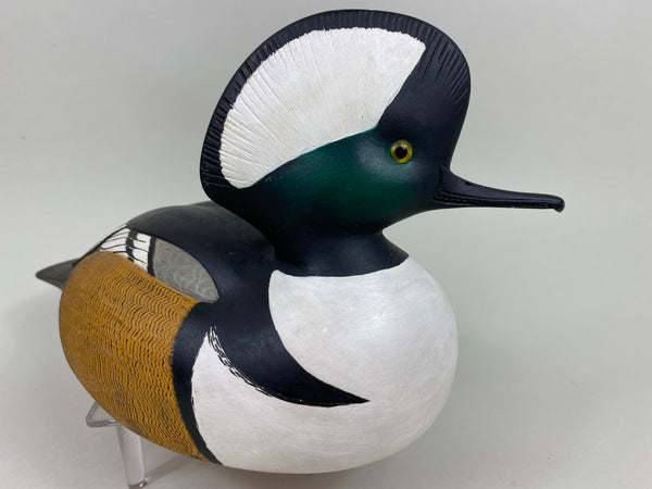 Robert Kerr Hooded Merganser All Original, Brand on Bottom (#5804)
