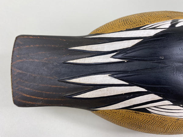 Robert Kerr Hooded Merganser All Original, Brand on Bottom (#5804)