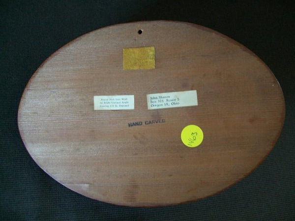 Pair of Handcarved Wooden Mallard Heads on Plaque by John Sharon