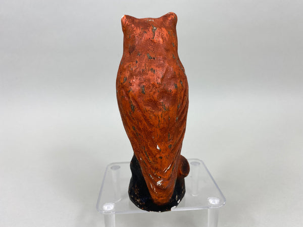 Undersized Vintage Hard Paper Mache Owl, Circa 1940's (#6072)