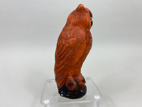Undersized Vintage Hard Paper Mache Owl, Circa 1940's (#6072)