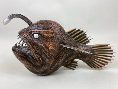 Angler Fish Carving, Signed, Dated, and Numbered (#6418)