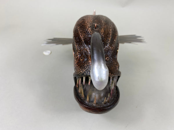 Angler Fish Carving, Signed, Dated, and Numbered (#6418)