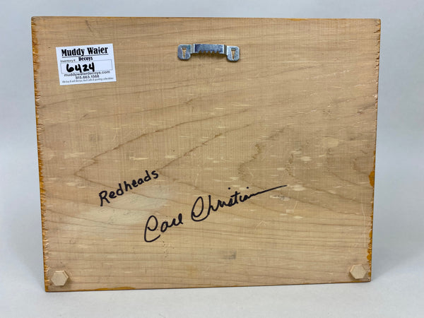 Carl Christiansen Carved Red Heads Plaque (#6424)