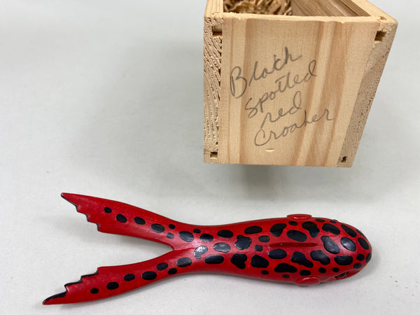 Carl Christiansen Black Spotted Red Croaker Frog Spearing Decoy (#6842)
