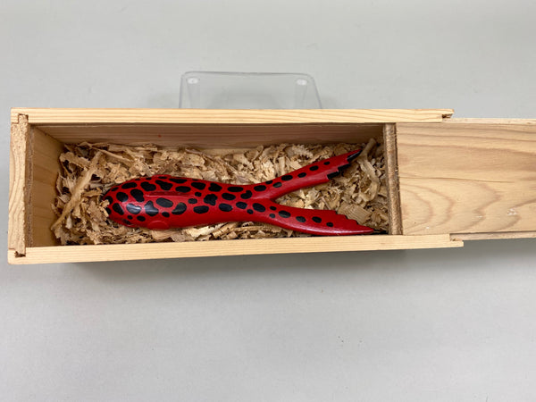 Carl Christiansen Black Spotted Red Croaker Frog Spearing Decoy (#6842)