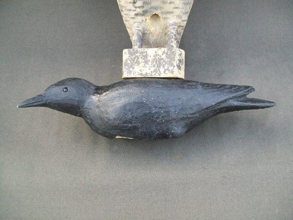 Rare Herters Owl with Dead Crow and Two Standing Crows, Balsa Wood