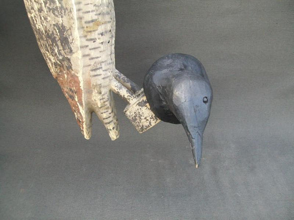 Rare Herters Owl with Dead Crow and Two Standing Crows, Balsa Wood