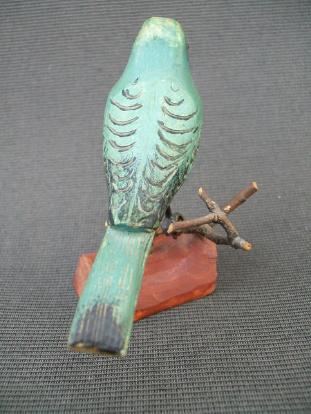 Vintage Hand Carved Blue Bird (#805)