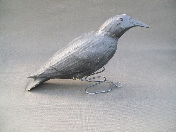 Rare Herters Owl with Dead Crow and Two Standing Crows, Balsa Wood