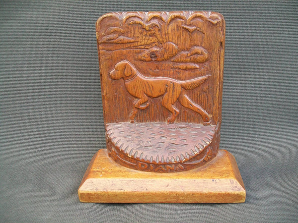 Hand Carved Wooden Bookends, Pointers (#A30)