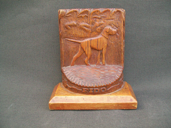 Hand Carved Wooden Bookends, Pointers (#A30)