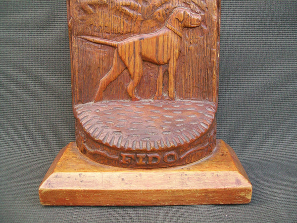 Hand Carved Wooden Bookends, Pointers (#A30)