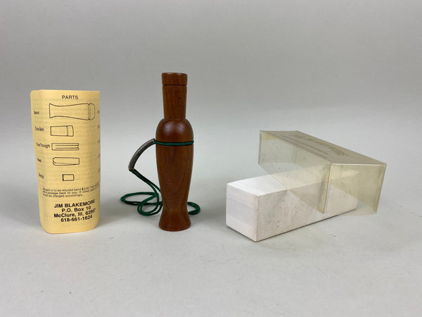 Jim Blakemore B-006 Double Reed Duck Call, Original Box and Paperwork (#B20)