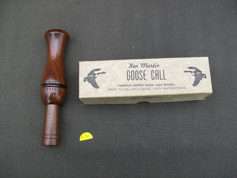 Ken Martin Goose Call in box with paperwork - Horse Shoe Lake Model