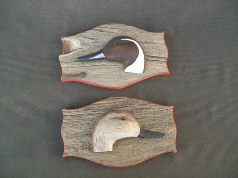 Carved Pintail Head Wall Plaques