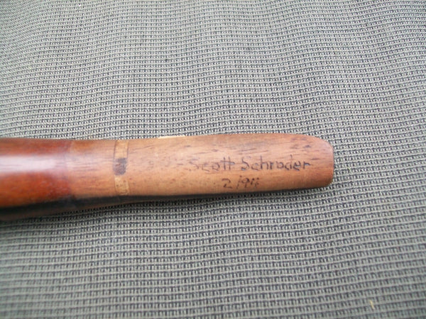 Scott Schroder Duck Call, detailed feather carved on barrel