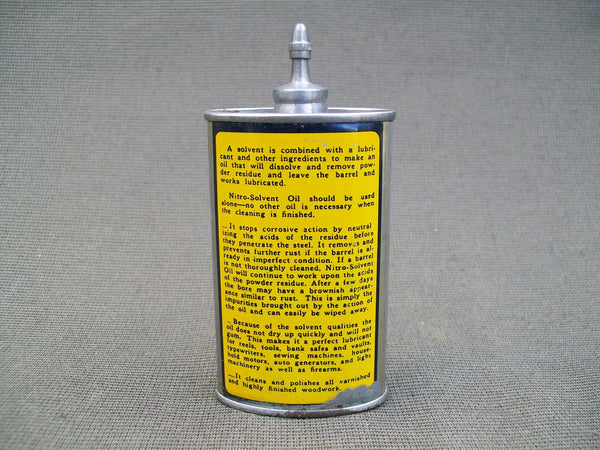 Vintage Marble's Nitro Solvent Oil Can with metal screw on cap