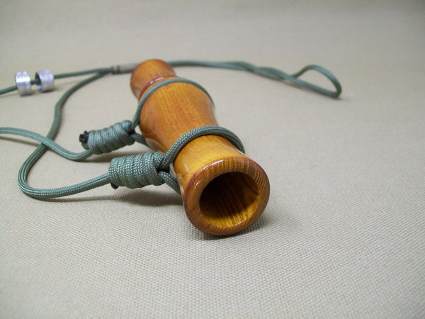 Unknown Wooden Duck Call, lanyard and bands  (#N37)