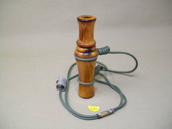 Unknown Wooden Duck Call, lanyard and bands  (#N37)